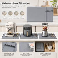 Tapis en silicone pour machine à café, dessous de tasse, set de table, plateau isolant résistant à la chaleur, carré, moderne et minimaliste