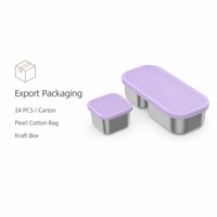 304 Edelstahl Niedliche Kinder-Bento-Box Zweistöckig Tritan Klarer Deckel Auslaufsicher LFGB Silikon-Versiegelt Lebensmittelechte Lunchbox
