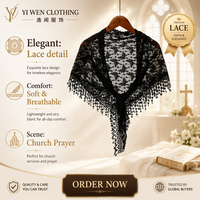 Nouvelle Écharpe Triangulaire en Dentelle Brodé pour Femme, Voile Uni, Foulard de Prière, Châle, Hijab, Écharpe Florale en Dentelle pour l'Église