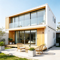 Maison préfabriquée en conteneur, structure en acier modulaire mobile personnalisable pour usage commercial extérieur, camping, café