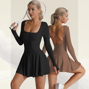 Combinaison de yoga respirante personnalisée, vêtements de sport de fitness, vêtements de gym, manches longues, une pièce, entraînement, femme, classique, vintage, rétro, jersey - Product Image 2