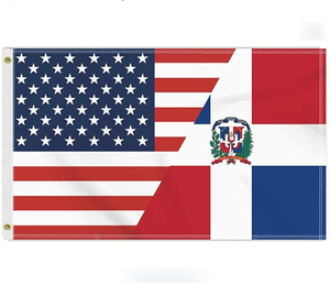 Bandera Dominicana Personalizada al por Mayor, Impresión a una Cara, Resistente a la Decoloración, con 2 Ojales en la Manga Izquierda - Product Image 1