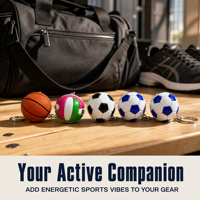 Porte-clés personnalisés mini ballons de sport 3D : basketball, football, volley-ball – Pendentifs pour sacs d'école, cadeaux de club, vente en gros
