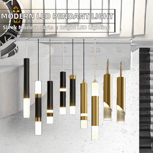 Lámpara Colgante Moderna de Hierro con LED en Forma de Cilindro, para Instalación en Techos, Ideal para Vestíbulos de Hotel, Comedores y Techos Bajos - Product Image 2