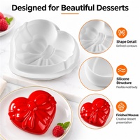 Moule en silicone AKOKO en forme de cœur pour boîte cadeau, qualité alimentaire, pour mousse, chocolat, pâtisserie française et desserts
