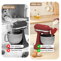 Улучшенная силиконовая воронка для муки для миксера KitchenAid с удлиненным сливным каналом, складная, предотвращающая беспорядок, аксессуары для смешивания на кухне при выпечке и приготовлении пищи