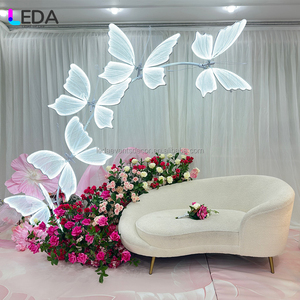 LEDA vendita calda sfondo matrimonio decorazione corridoio farfalle lampada Stand LED arco luce farfalla per decorazioni per feste - Product Image 2