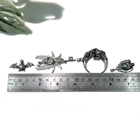 Pierres précieuses naturelles Fashion New Designs Key Wings Pendant Silver Skull Charms chauve-souris Collier Moon Angle Pendant Star Gift for Women