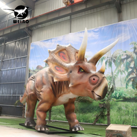 Modèle de dinosaure animatronique de grande taille, peau en silicone, structure en acier, décoration de parc d'attractions pour Triceratops