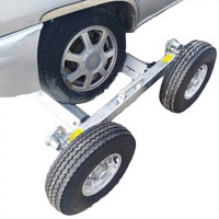 Chariot de déplacement de voiture en alliage d'aluminium 3,5 tonnes (3500 kg) avec grandes roues, largeur réglable, roues en caoutchouc, capacité de 7700 lb pour réparation automobile