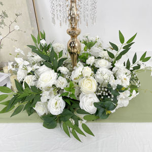 Fábrica al por mayor coronas florales artificiales populares decoración de boda de alta calidad 50cm corona de Primavera de gama alta - Product Image 3