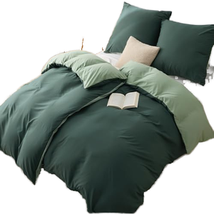 Parure de lit BEDSURE 135 x 200 cm 4 pièces <span class=keywords><strong>vert</strong></span> sauge/<span class=keywords><strong>vert</strong></span> foncé, housse de couette et 2 taies d'oreiller 80 x 80 cm anti-boulochage - Product Image 1