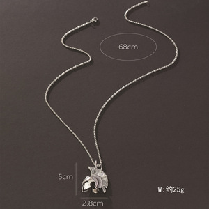 Collier pendentif casque de Spartan en acier inoxydable, bijou de mode unisexe, chaîne élégante pour pull - Product Image 2