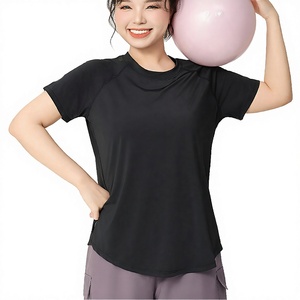 Camiseta Deportiva para Mujer, de Secado Rápido, Transpirable, para Yoga, Fitness, Running, con Estiramiento Frontal, Venta al Por Mayor de Fábrica OEM/ODM - Product Image 2