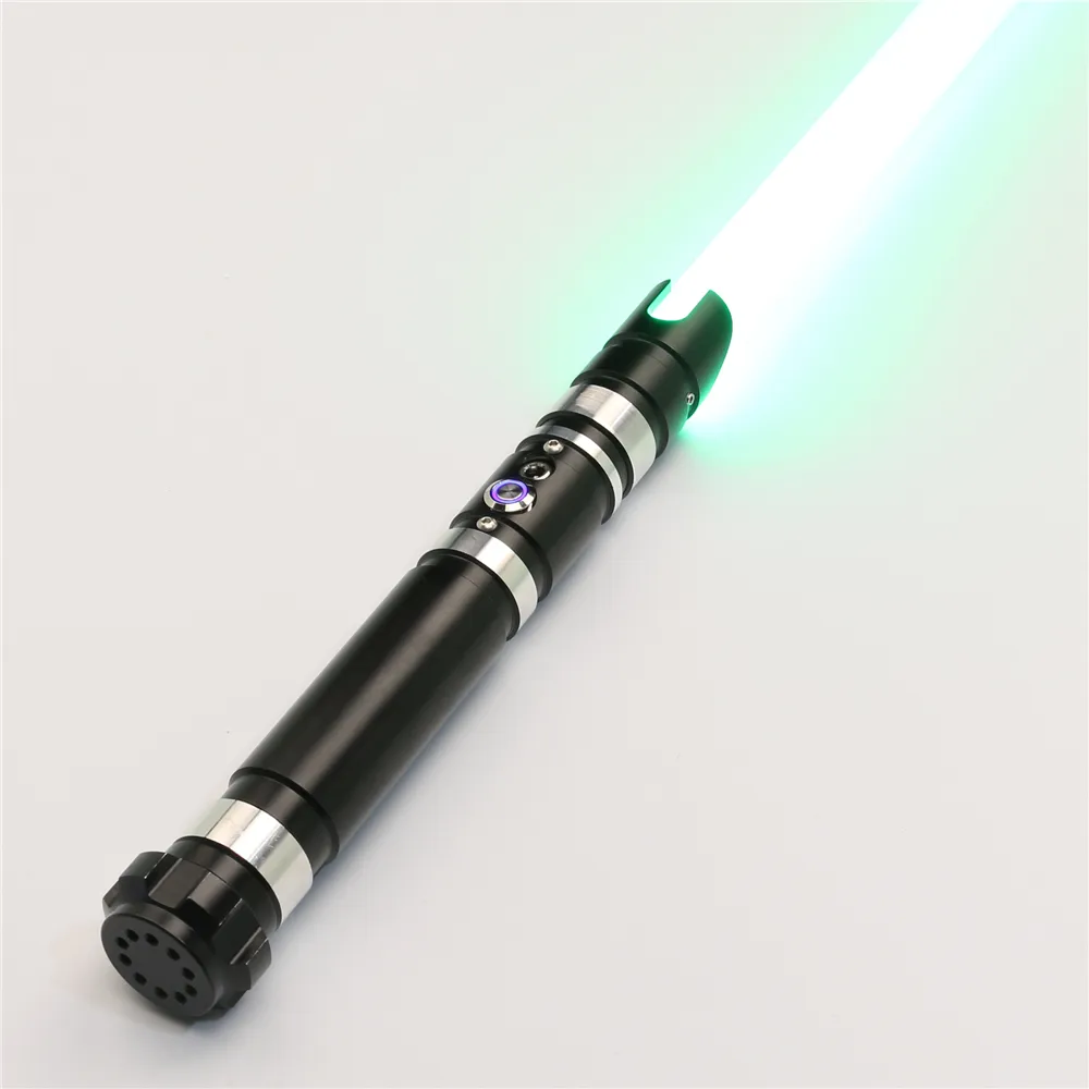 TXQsaber FOC Poignée En Métal Duel Sabre Laser avec PC Tube RGB 1 pouces Lumière-up Lame 10 Son Polices Blaster Jouets pour Cosplay