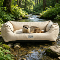 Yang Yang Pet Kunstleder Cremeweiß Quadratisches Polster GRS Maßgefertigtes Wasserdichtes Luxus-Hundebett