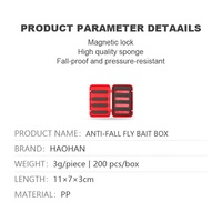 Boîte à mouches PS rouge et noire en plastique pour accessoires de pêche en lac et en rivière, leurres pour la pêche en eau salée