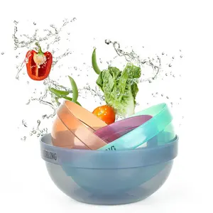 Mangkuk Plastik Mangkuk Salad Bundar Dipertebal Plastik PP Kualitas Makanan Terlaris