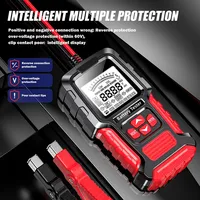 Testeur de batterie de voiture FOXSUR 12V 24V, analyseur de batterie numérique intelligent LCD pour voiture, camion, moto, bateau, outil de test de tension