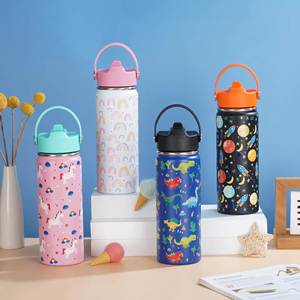 Outdoor Portable Handle Suction Tube Cartoon Keep Cold and Hot 6-12 Hours Children's Vacuum <b>Thermos</b> <b>Cup</b> 304 Stainless Steel - Product Image 1