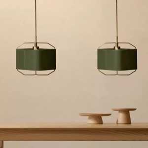 Lampe suspendue rétro nordique, 40 cm de large, rectangulaire, LED E27, commande par interrupteur, pour bureau, chambre à coucher - Product Image 2