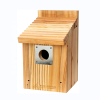Vente flash - Décoration de jardin - Nid d'oiseaux en bois de sapin de qualité supérieure - Boîte de nidification en bois naturel - Cage de reproduction pour oiseaux - Pour l'extérieur