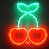 Kersenrood Esthetisch Fruit Nacht Neon Licht Led Borden Wanddecoratie Voor Slaapkamer Party Game Room Bedrijven Ziekenhuizen