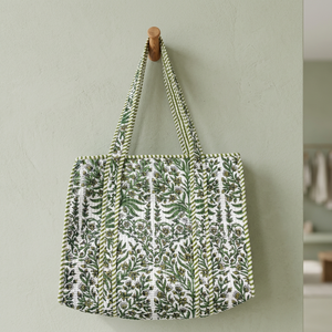 Grand sac fourre-tout matelassé en coton de haute qualité pour femmes, motif floral coloré, pour bijoux et aliments, style campagne française - Product Image 2