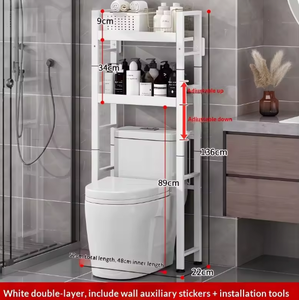 Estante de Baño Plegable de 5+ Niveles Ajustable, Ecológico, de Hierro Fundido, Organizador de Metal, Cesta de Esquina para Baño, Soporte de Almacenamiento - Product Image 3