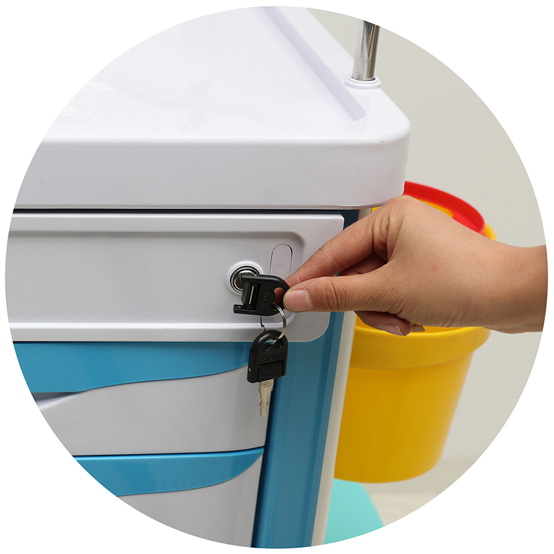 MN-EC002 Adjustable Multifunction ABS Plastic Hospital  Medical Trolley Emergency Trolley