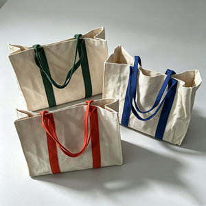 Sacs fourre-tout en toile de coton personnalisés en gros avec logos, sacs de courses réutilisables - Product Image 4