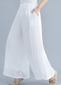 MANNI-<span class=keywords><strong>Pantalones</strong></span> de pierna ancha de algodón blanco para <span class=keywords><strong>mujer</strong></span>, <span class=keywords><strong>pantalones</strong></span> holgados <span class=keywords><strong>chinos</strong></span> de yoga, novedad de verano - Product Image 3