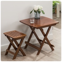 Table à manger pliante en bambou, gain de place, sur mesure, en stock, pour balcon, petits appartements et dortoirs, table carrée