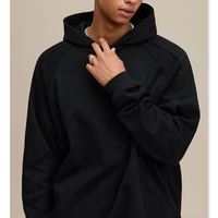 Sweat à capuche pour homme à panneaux incurvés, manches raglan, poches fendues, coupe ample et oversize, style streetwear décontracté, personnalisable, vente en gros