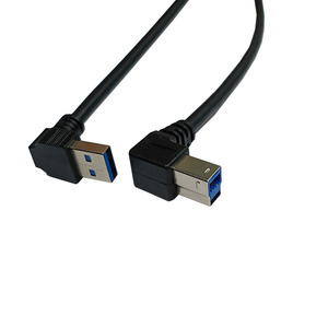 <b>Usb</b> 3.0 Right Angle Data <b>Cable</b> A Male To B Male 90 Degree Black Copper Wire High Speed <b>Printer</b> Connection - Product Image 2