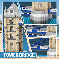 Kit de Modelo Arquitectónico de Plástico Personalizado al por Mayor, Juguete Educativo de Construcción, Juego de Bloques de Construcción de las Torres Gémeas de Londres