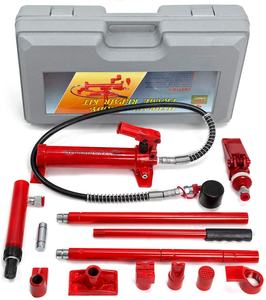 Ensemble d'outils de tensionnement de boulons hydrauliques manuels KHC, 10 tonnes, corps en métal rouge, vérins de réparation de châssis, garantie de 3 ans, hauteur maximale de 915 mm - Product Image 2