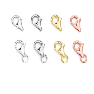 10/12/14/16/18/21mm oro argento placcato bronzo perline chiusura aragosta per risultati dei monili braccialetto collana