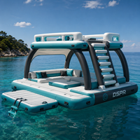 Plateforme flottante gonflable pour événements sociaux en plein air, quai aquatique stable pour fêtes et détente