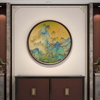 Tableau mural paysager mille milles, style chinois moderne, en laiton brun, fait main, lavable, pour salon