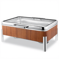 Huadison Hotel fournit un chauffe-plat rectangulaire en acier inoxydable chauffe-plat électrique 9L chauffe-plat pour buffet