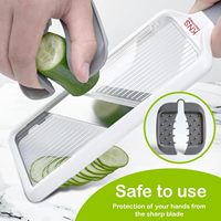 Mandoline à légumes manuelle avec lames en acier inoxydable réglables, poignée ergonomique, compatible lave-vaisselle, pour la maison