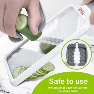 <span class=keywords><strong>Mandoline</strong></span> à légumes manuelle avec lames en acier inoxydable réglables, poignée ergonomique, compatible lave-vaisselle, pour la maison - Product Image 6