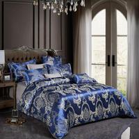 Parure de lit en Satin soie, literie une place, Full Queen, style européen, Jacquard, housse de couette, drap, luxe
