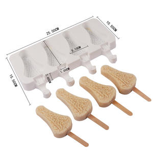 <span class=keywords><strong>Mike</strong></span> Gt-74 Molde de silicona de 4 cavidades para paletas de helado, herramientas de repostería para decoración de pasteles - Product Image 1