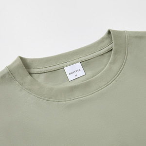 T-shirt Homme 240g Lourd Respirant Couleur Unie Manches Courtes Col Rond Ample Grande Taille 100% Coton Personnalisable - Product Image 3