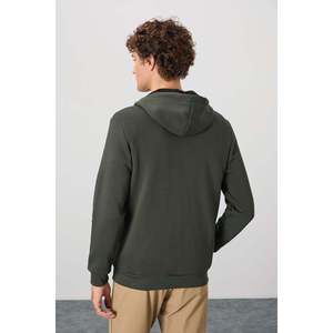 เสื้อสเวตเชิ้ตผ้าฟลีซสำหรับผู้ชาย Air Jones Hector แขนยาว คอกลม สวมใส่สบาย สีเขียวกากี สำหรับใส่ลำลอง - Product Image 6
