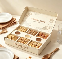 Boîte à biscuits personnalisée avec logo, en matériaux recyclés écologiques, avec séparateurs pour coupelles de sauce, emballage alimentaire en carton de qualité alimentaire pour bonbons et gâteaux