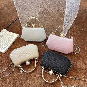 ハート型クラッチラインストーンイブニングバッグ レディース プロム ゴールドクリスタルハンドバッグ - Product Image 3