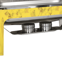 Fournitures pour hôtels et restaurants : Ensemble de réchauds de buffet rectangulaires chauffants 9L, couleur or jaune, avec motif marbré